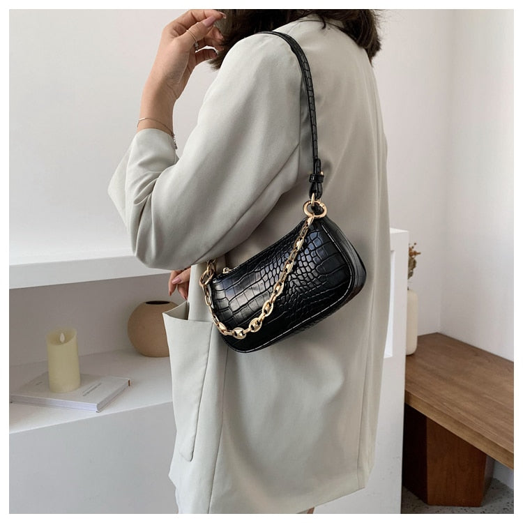 Luxury Crocodile Pattern Shoulder Bag – Aesthetic® B&A